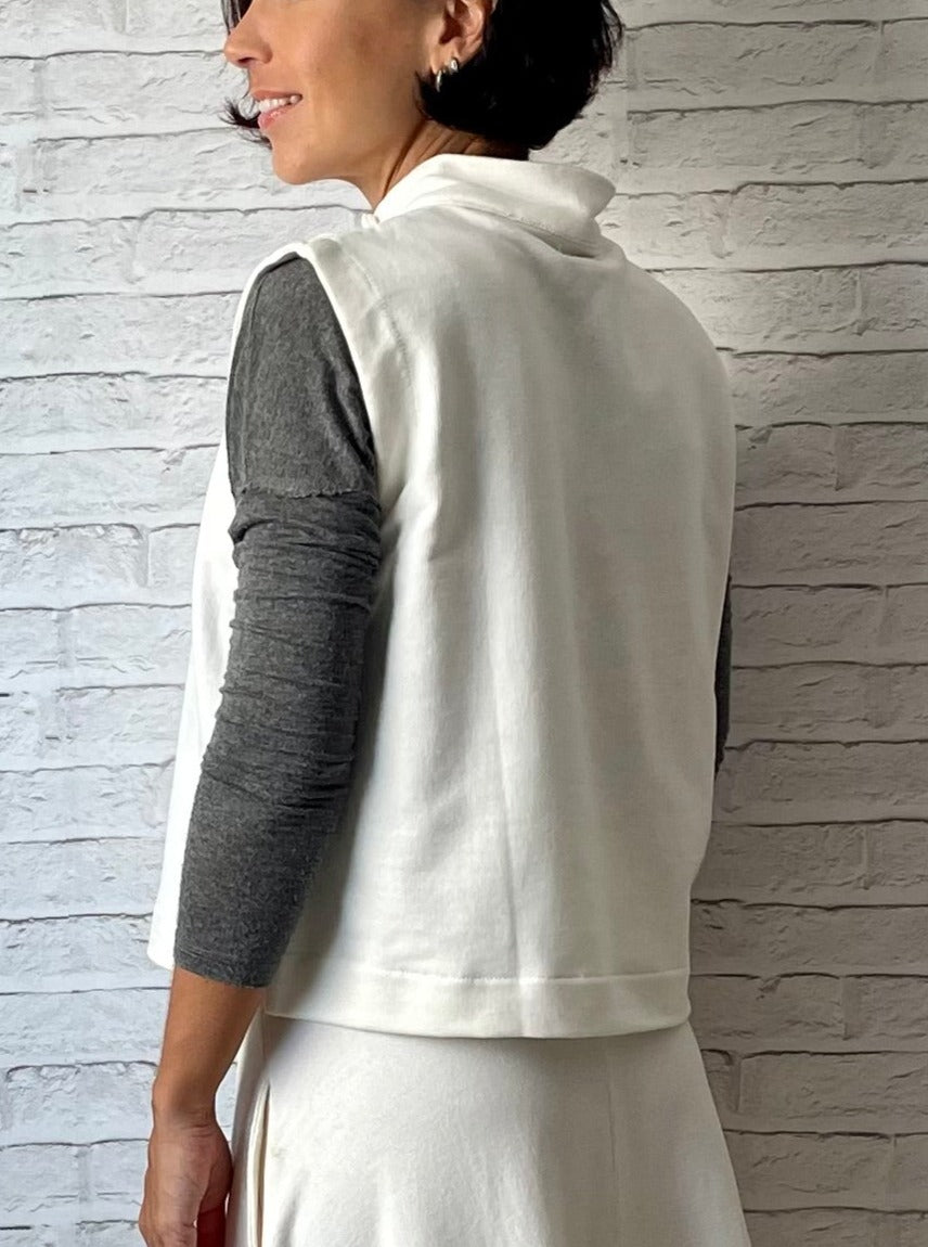 Colete Moletom com botões - Off White