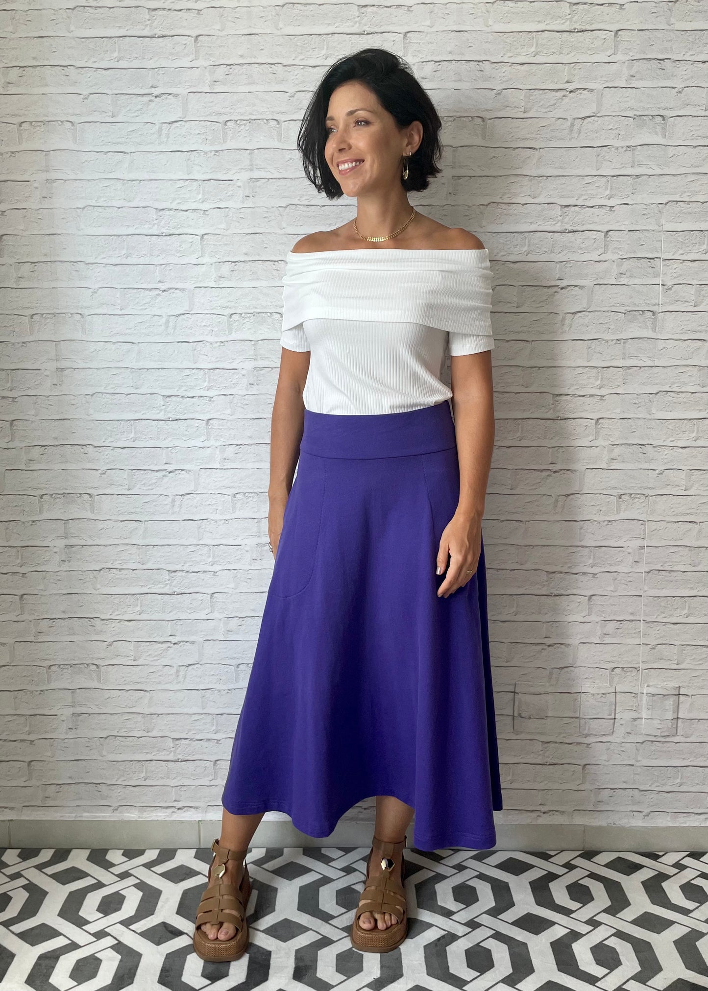 Blusa com Gola Ombro a Ombro - Branca