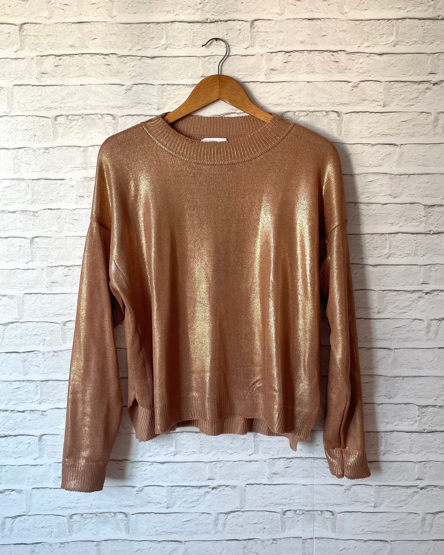 Blusa Tricot Metalizado - Dourada