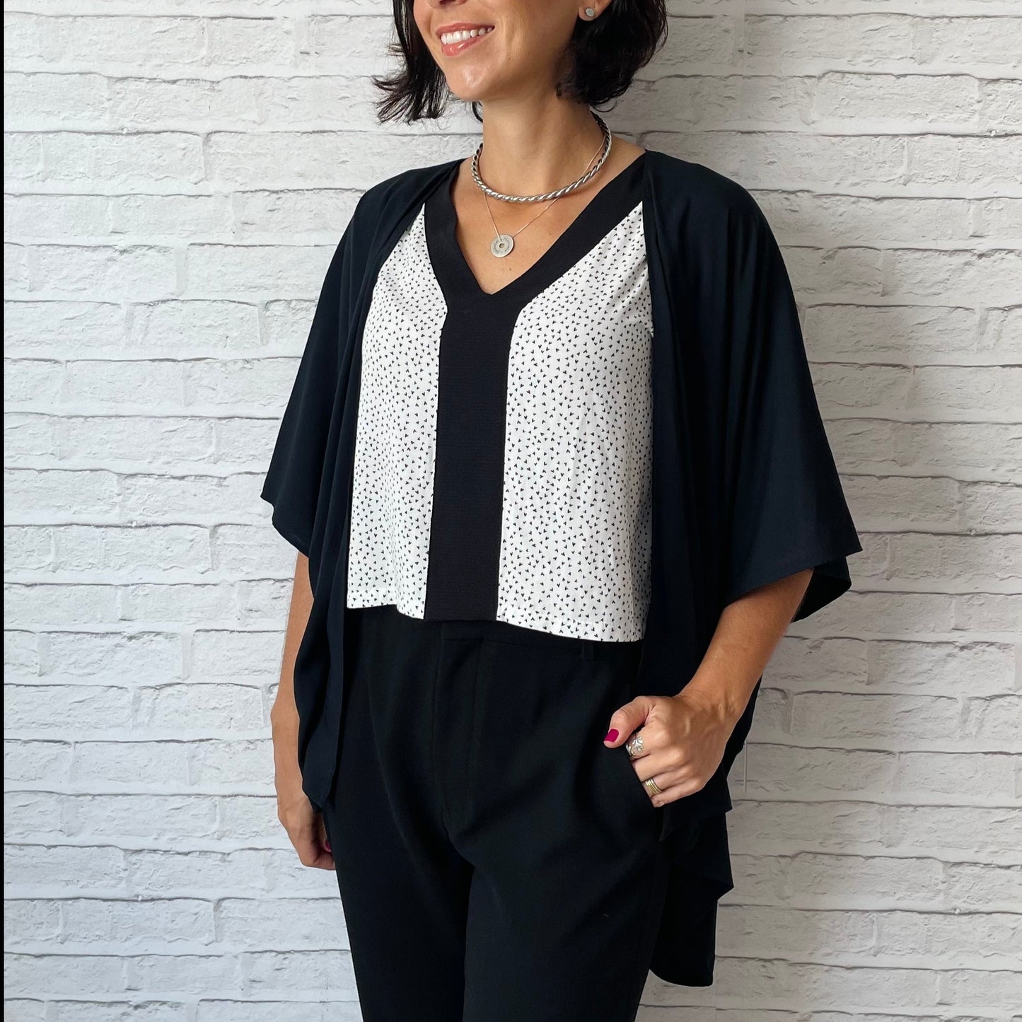 Kimono em Viscolinho Preto