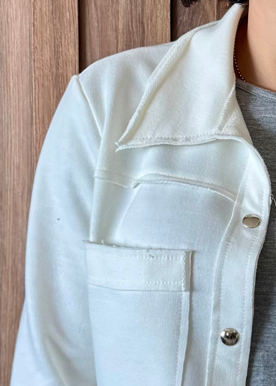 Jaqueta em Moletom - Off White