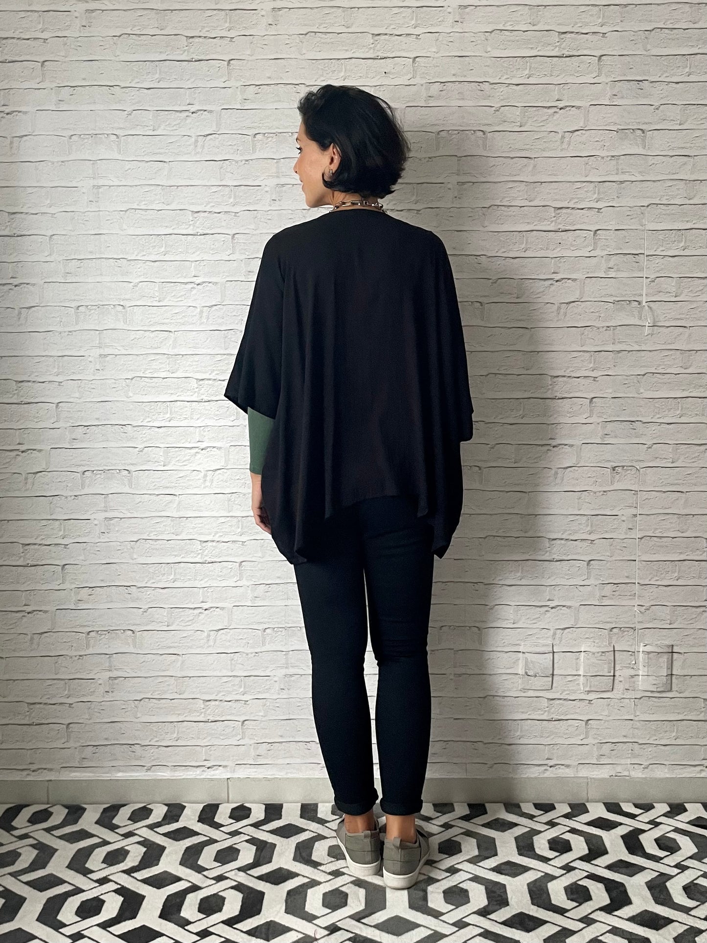 Kimono em Viscolinho Preto