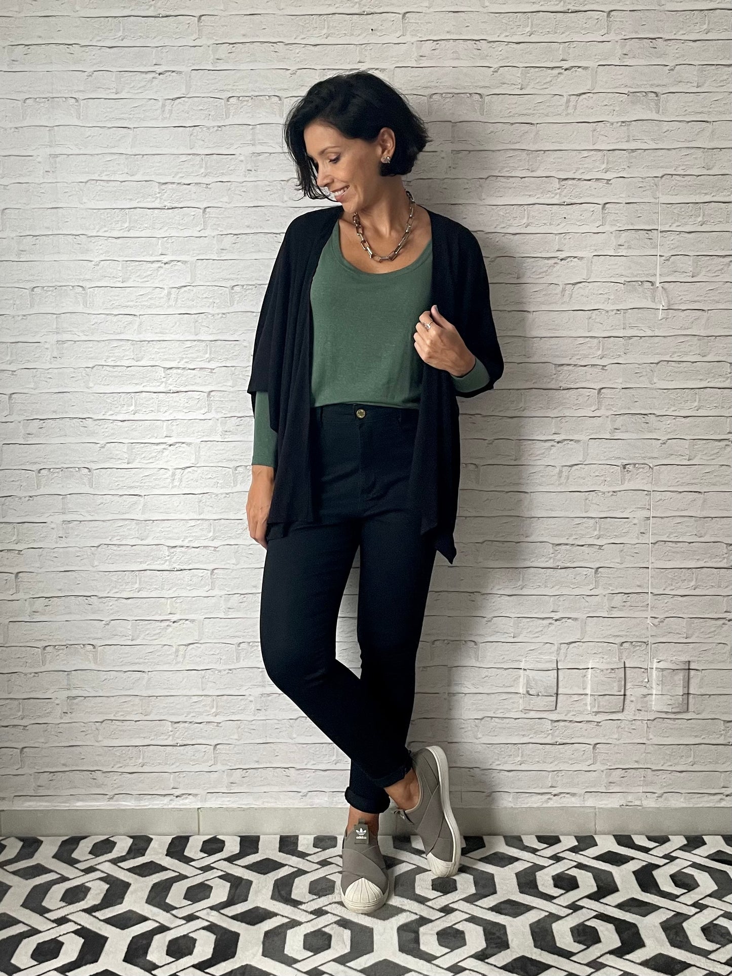 Kimono em Viscolinho Preto
