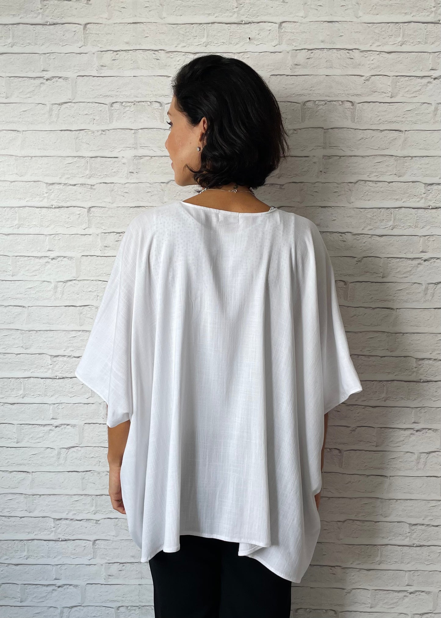 Kimono em Viscolinho Branco