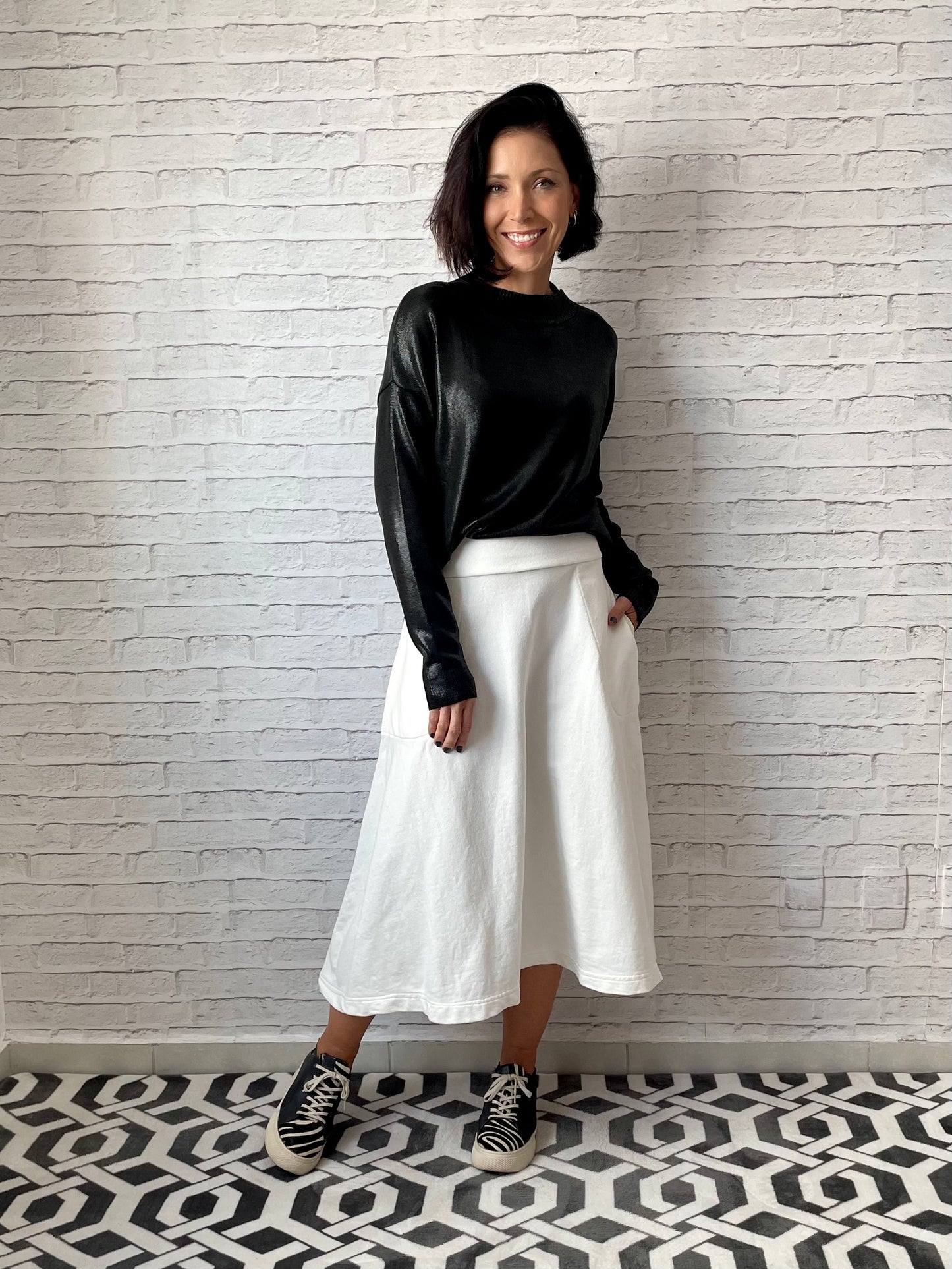 Blusa Tricot Metalizado - Preto