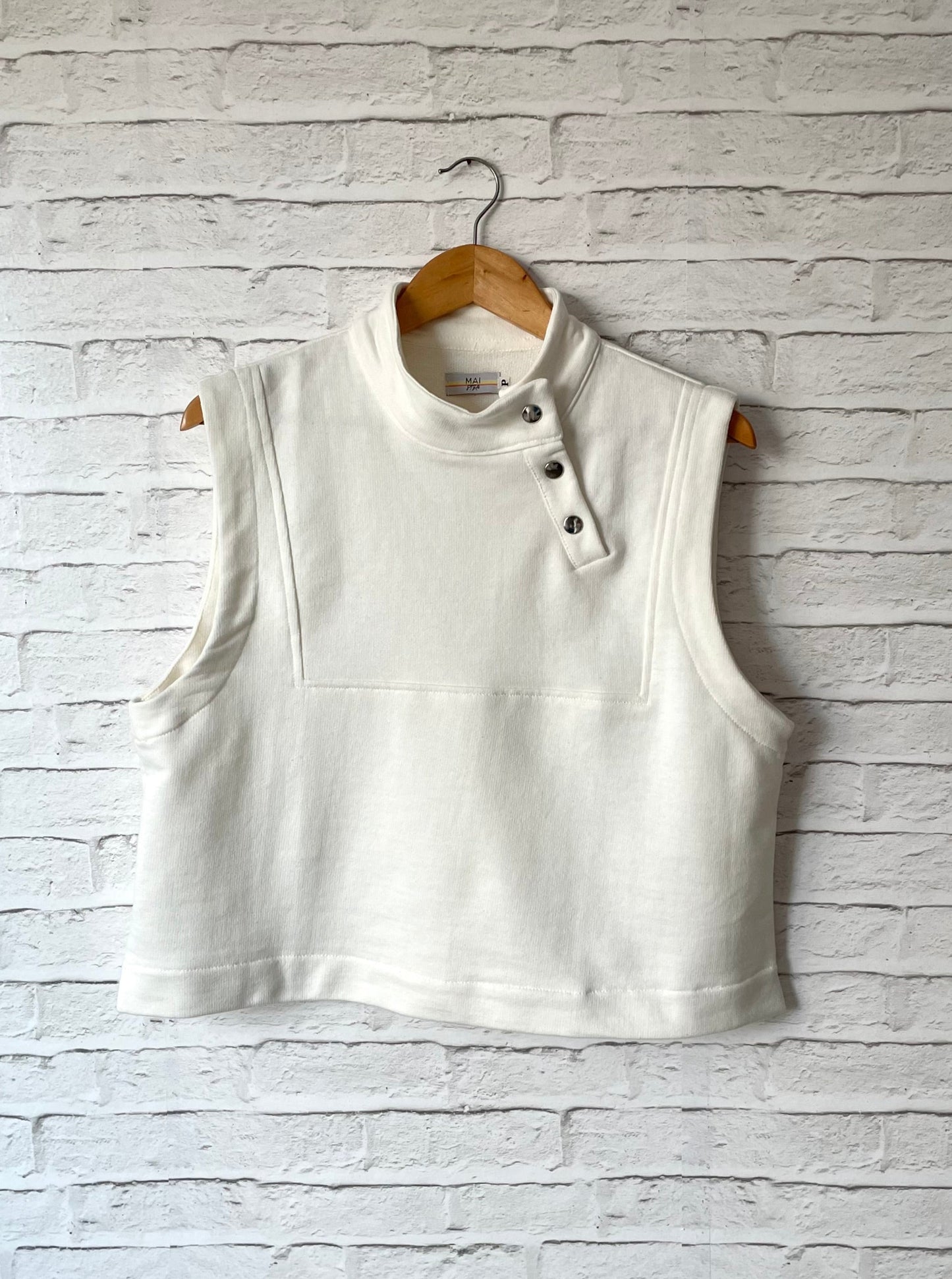 Colete Moletom com botões - Off White