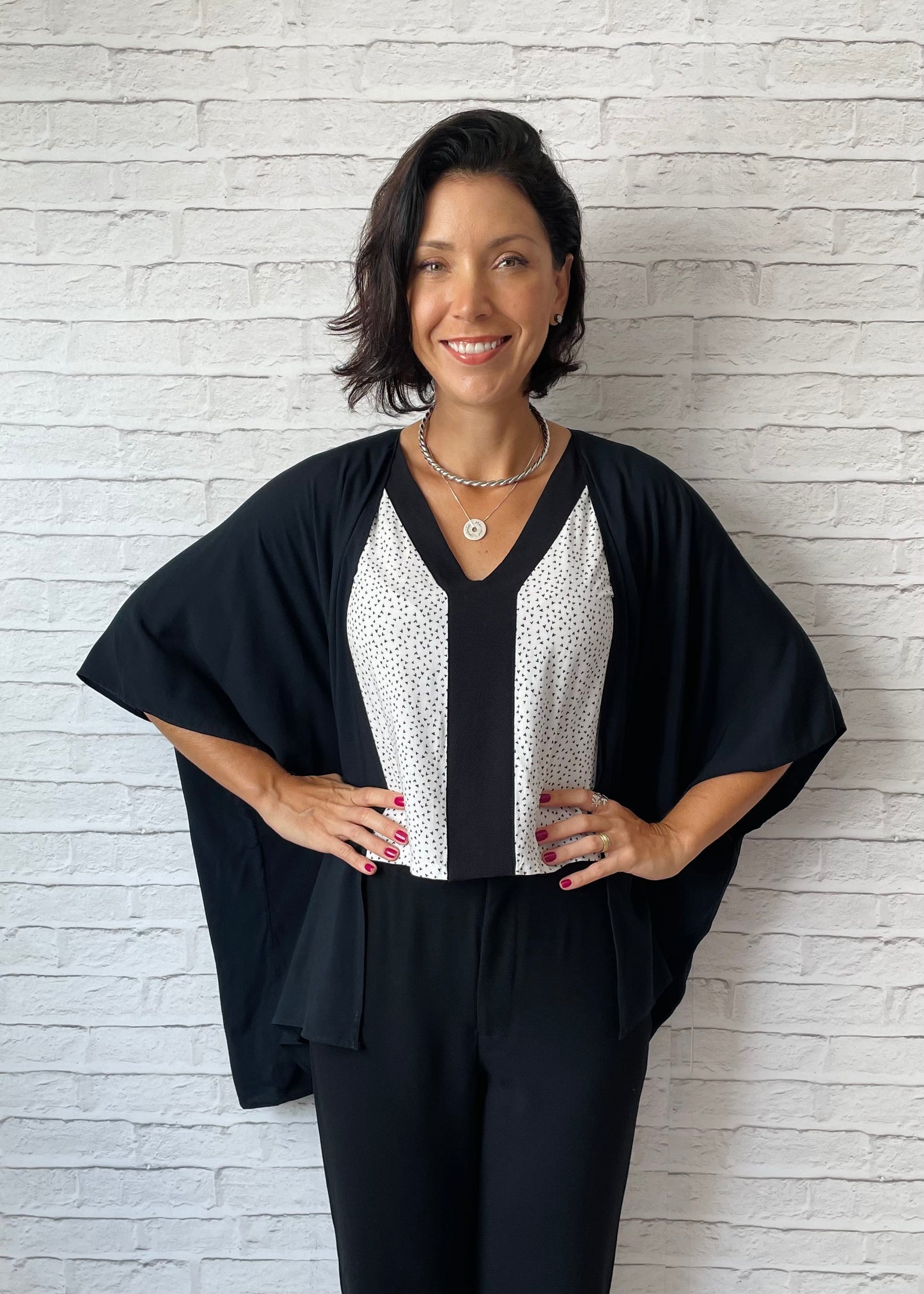Kimono em Viscolinho Preto