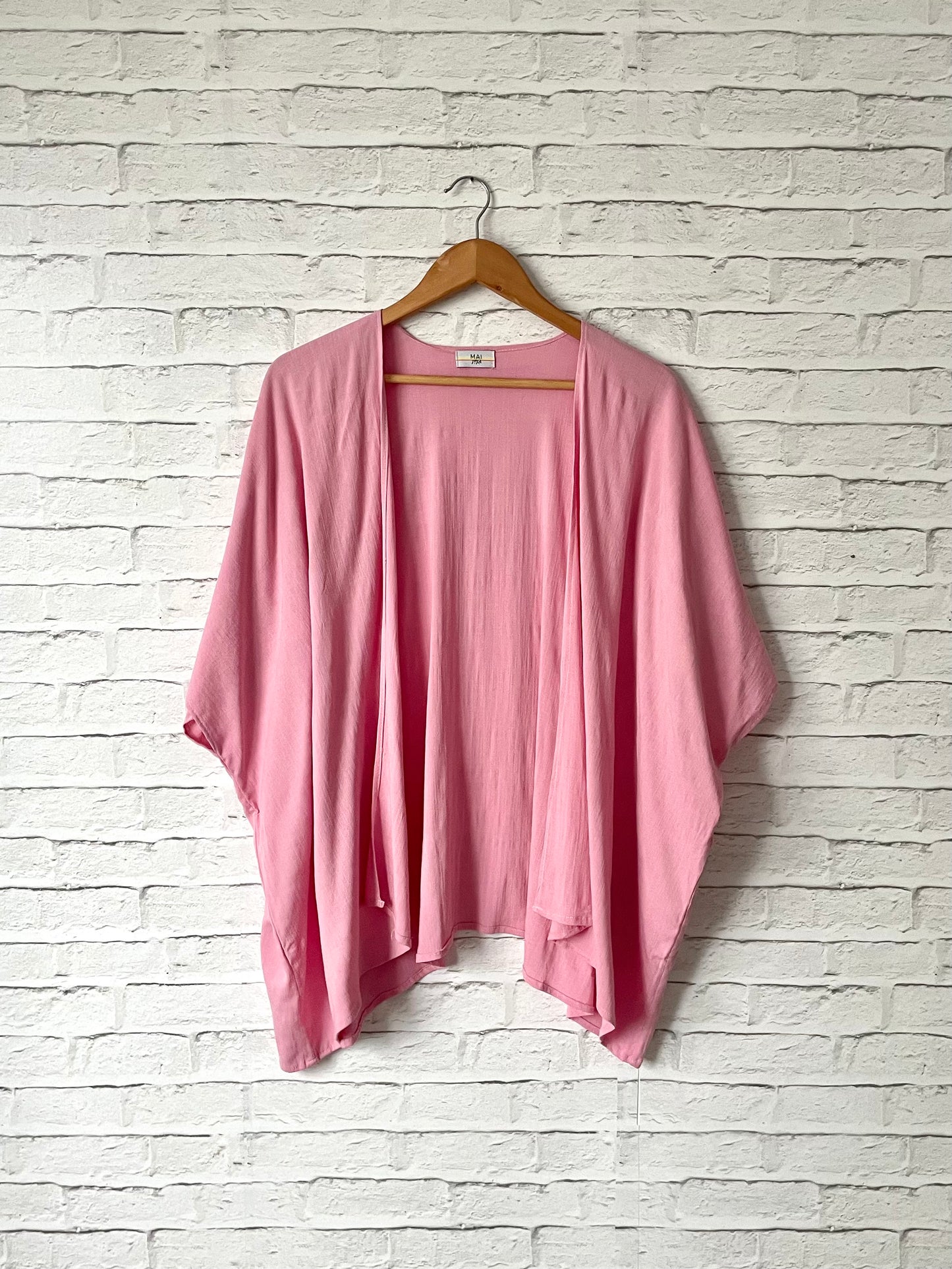 Kimono em Viscolinho Rosa Flamingo