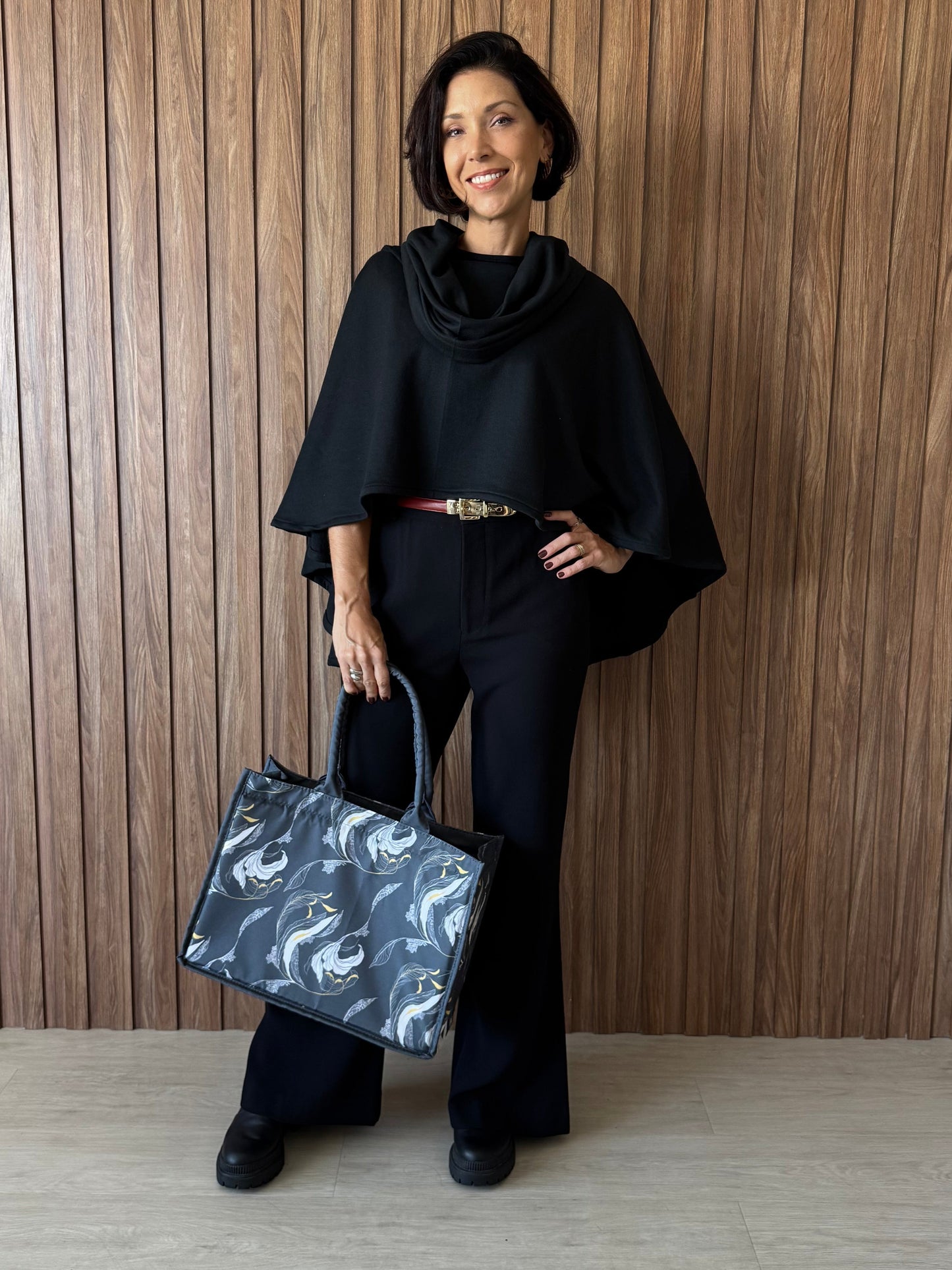 Bolsa Grande Estampa Botânica - Collab Mai Style & Lanó