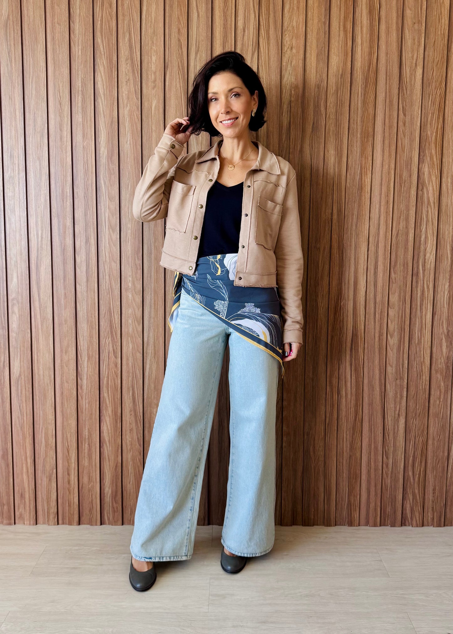 Lenço Estampa Botânica - Collab Mai Style & Lanó
