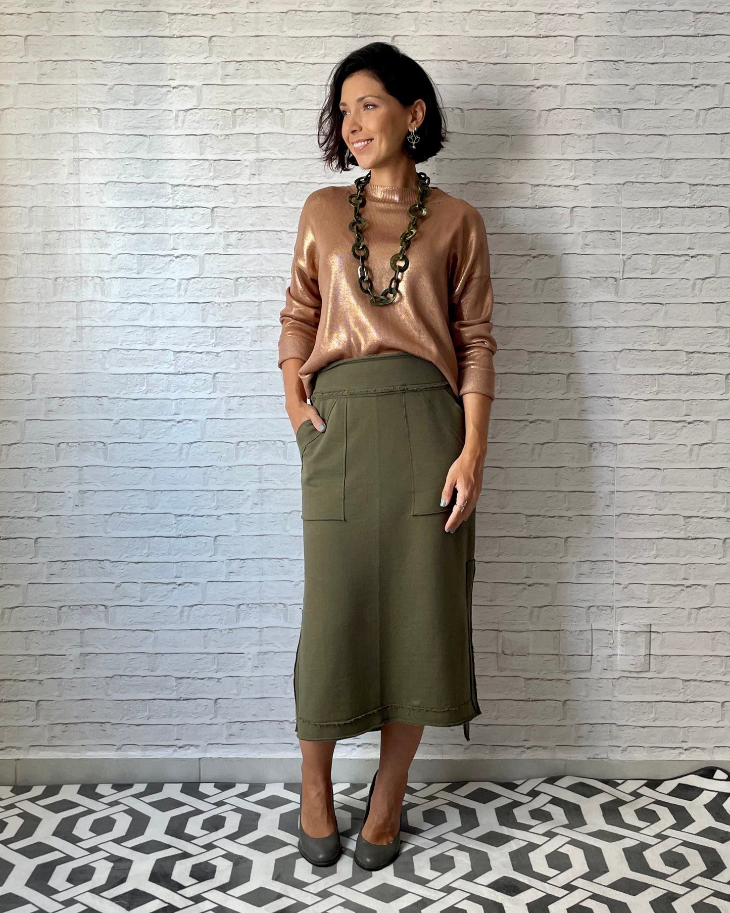 Blusa Tricot Metalizado - Dourada