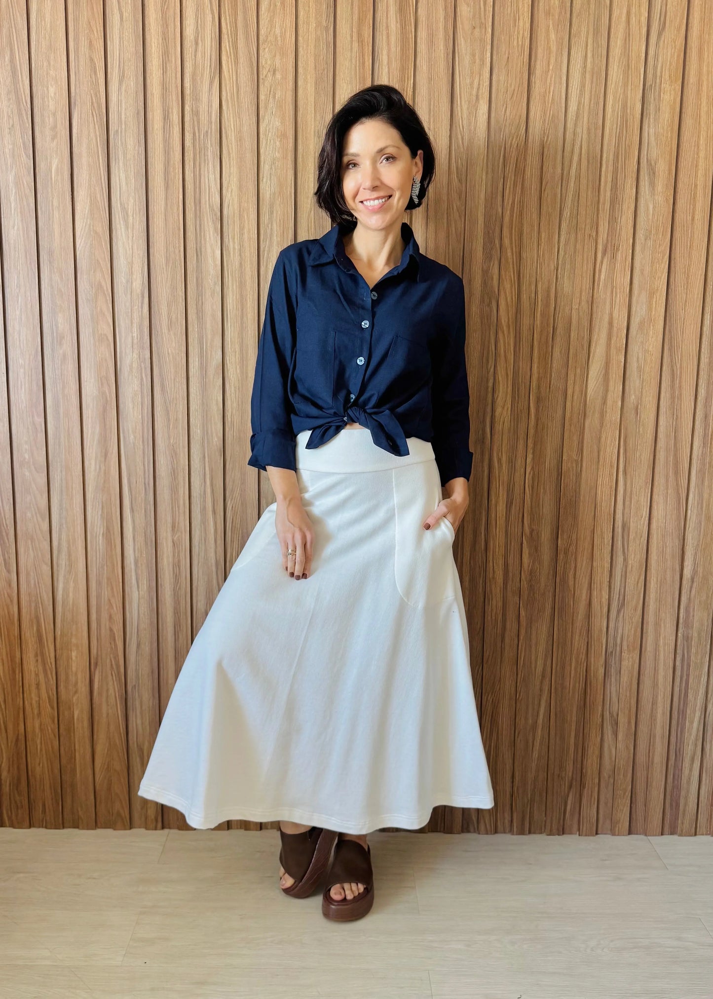 Camisa Essência Azul Marinho - Maira da Mai Style
