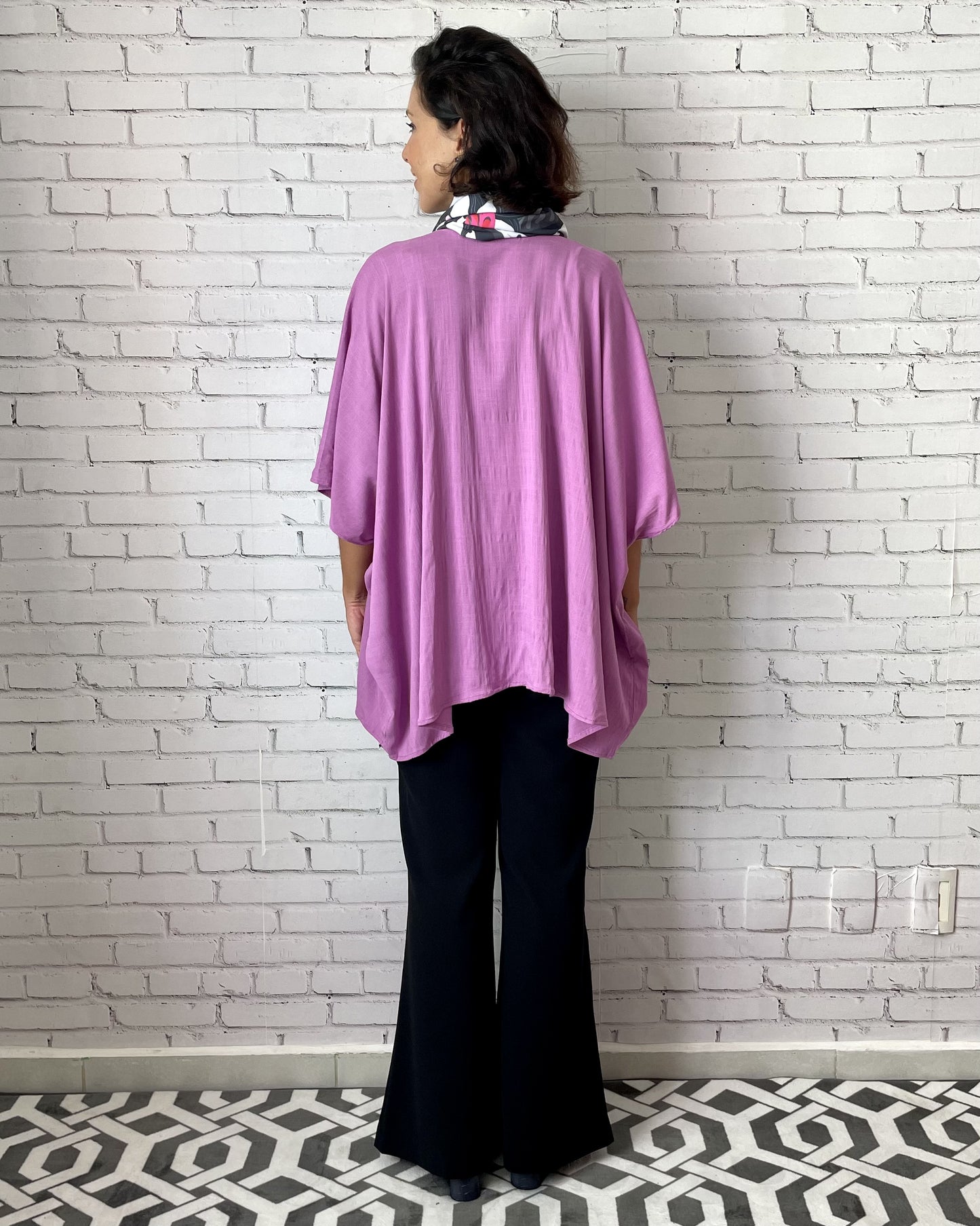 Kimono em Viscolinho Violeta