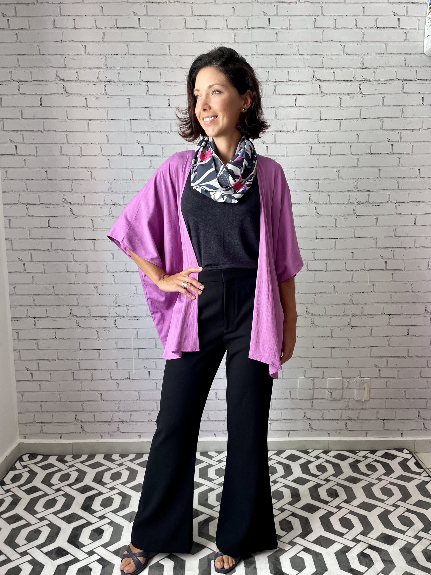 Kimono em Viscolinho Violeta