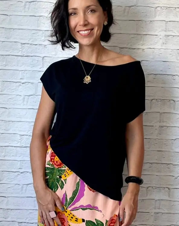 Blusa Básica Delícia em Viscolycra Preta - Maira da Mai Style