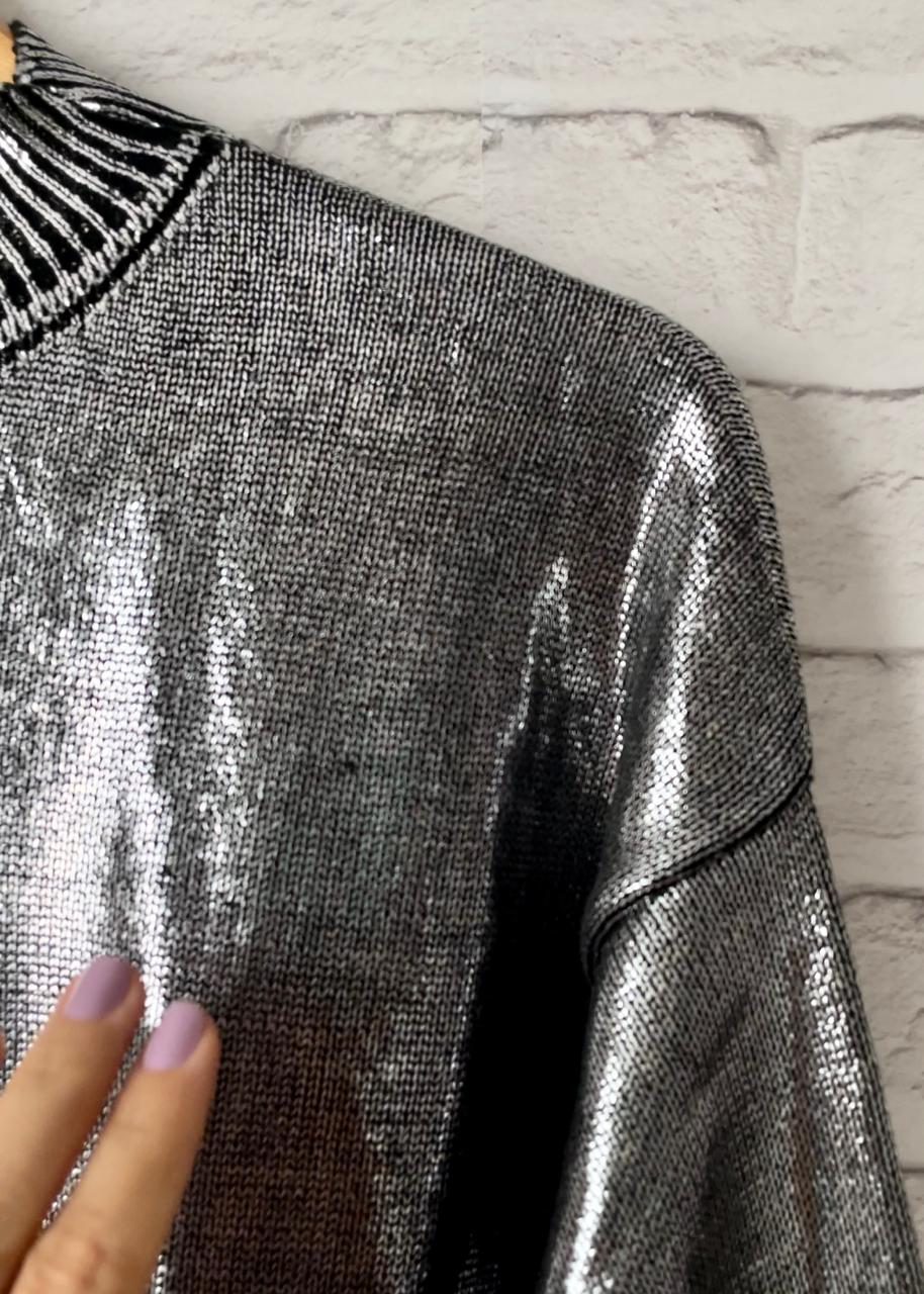 Blusa Tricot Metalizado - Prateada