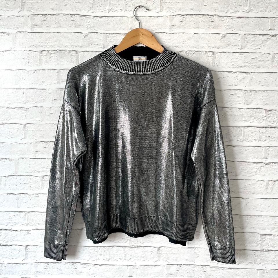 Blusa Tricot Metalizado - Prateada