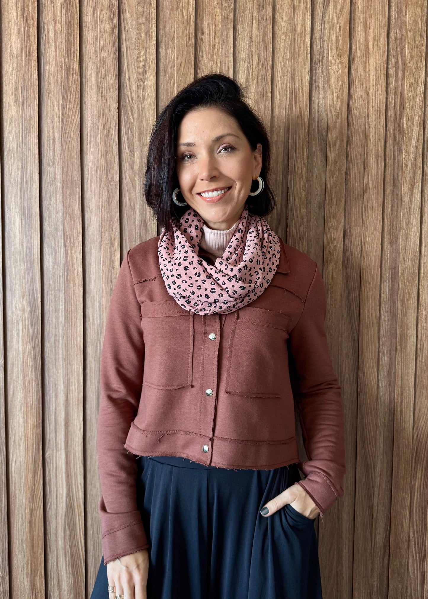 Jaqueta em Moletom - Chocolate