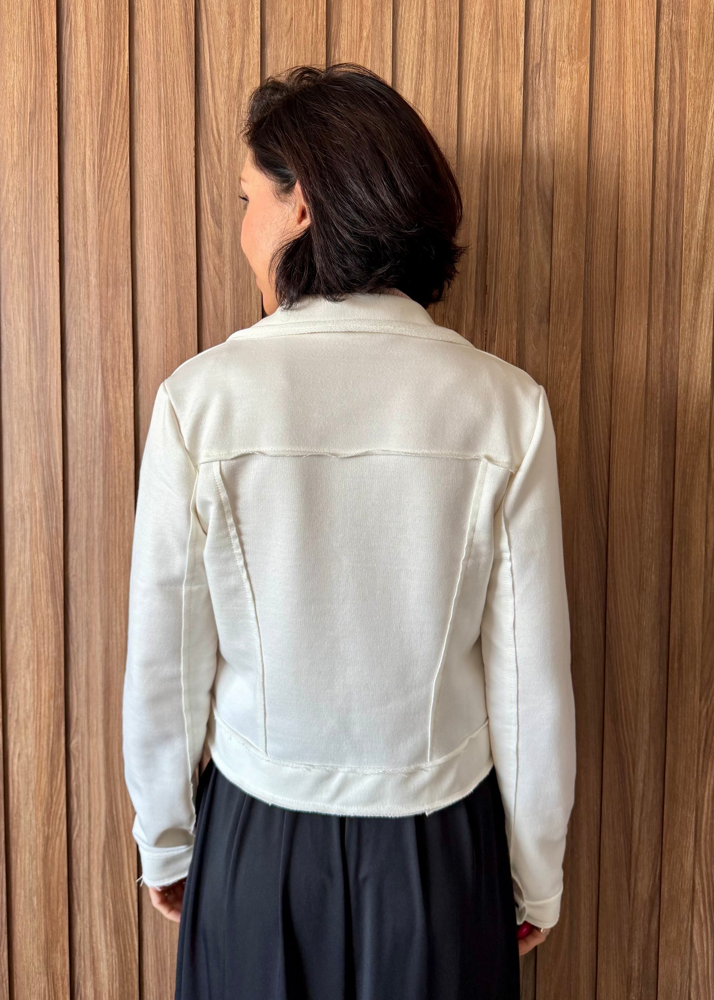 Jaqueta em Moletom - Off White