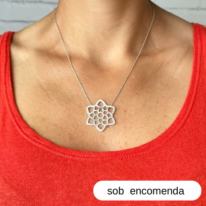 Pingente avulso Flor de Lótus em Prata 925 (sem corrente)