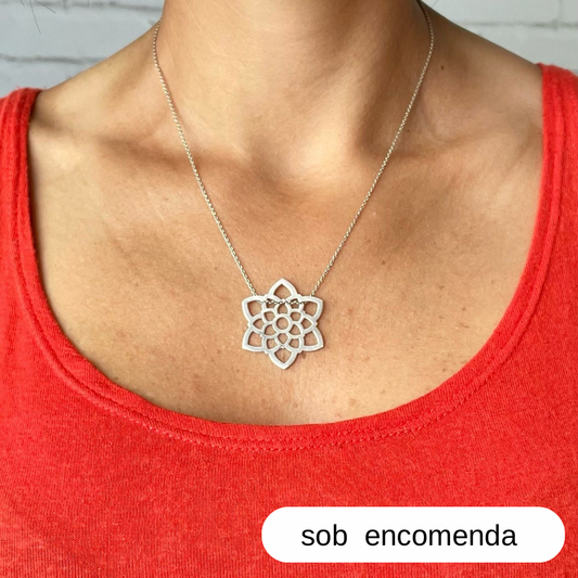 Pingente avulso Flor de Lótus em Prata 925 (sem corrente)