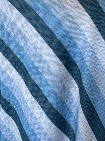 Saia cós dobrado listrada azul