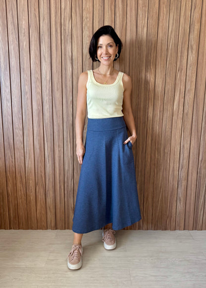 Regata Canelada Decote Redondo - Amarela