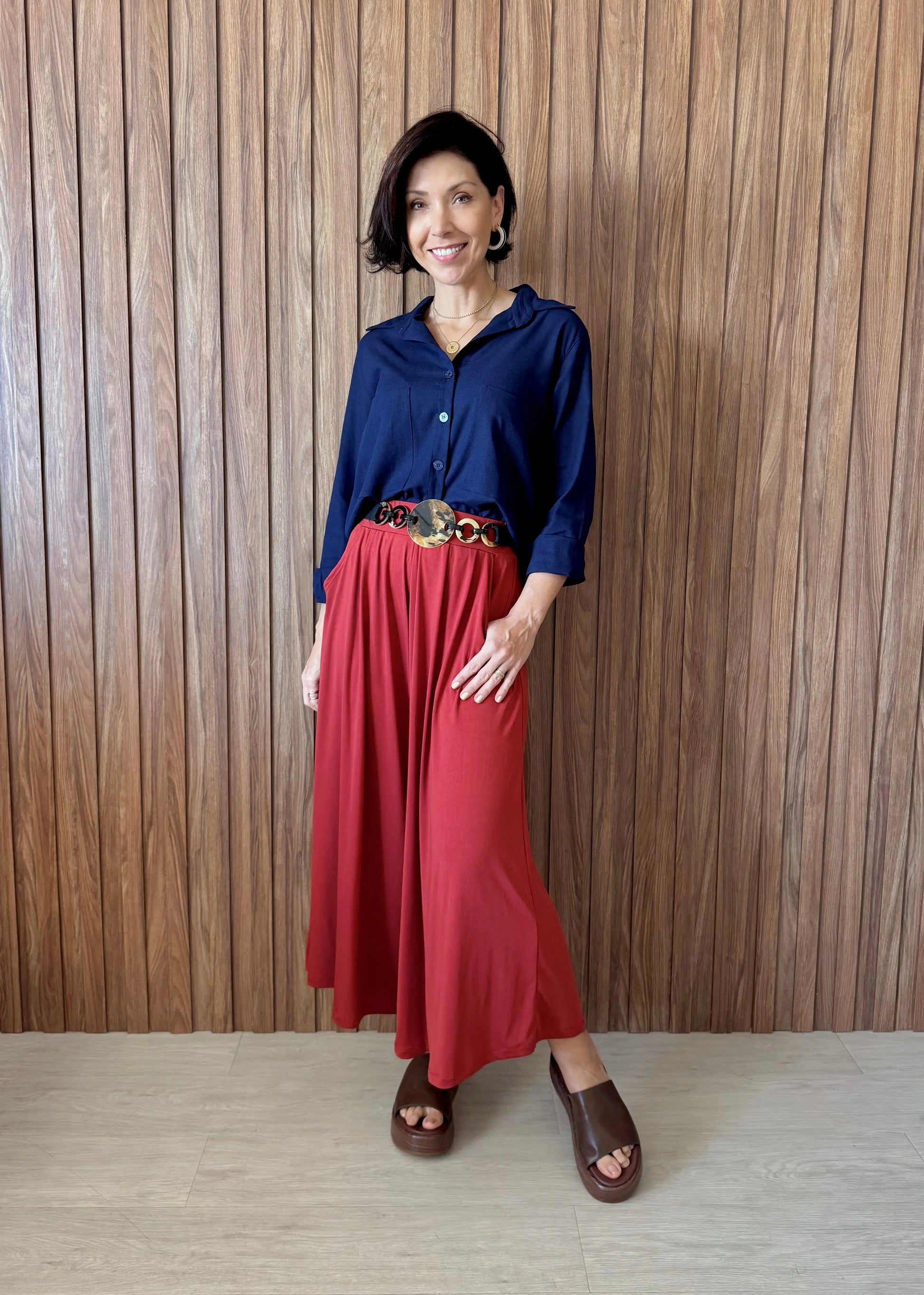 Camisa Essência Azul Marinho - Maira da Mai Style