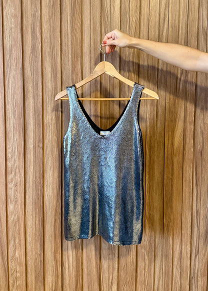 Regata Tricot Metalizado - Prateada