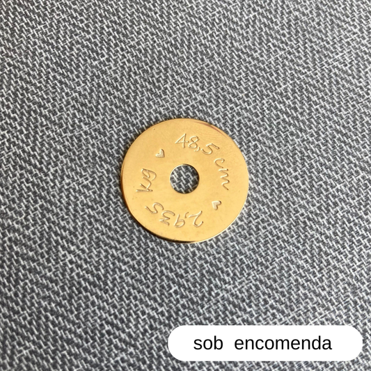 Pingente avulso Personalizável em PRATA 925 Banhado a Ouro 18k (sem corrente)