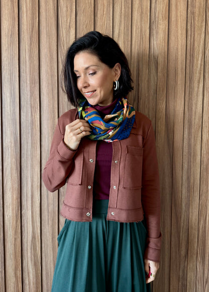 Jaqueta em Moletom - Chocolate