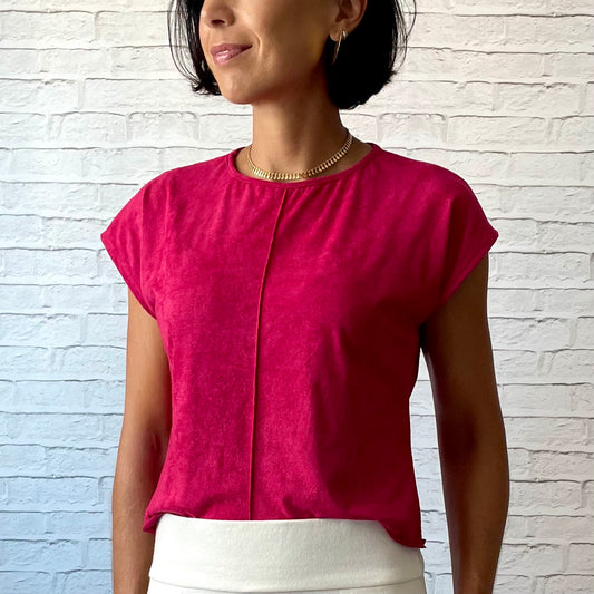 Blusa Delícia em Suede Cereja