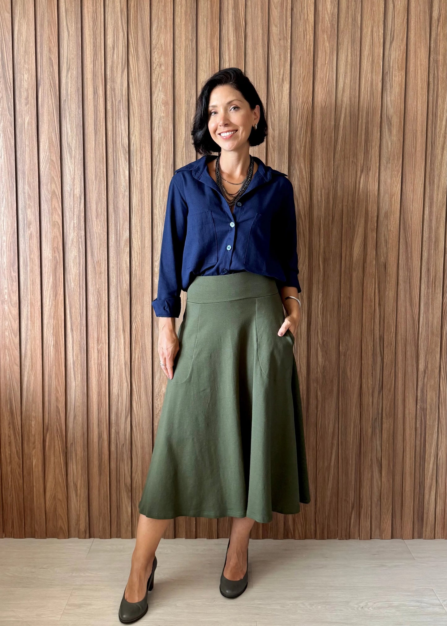 Camisa Essência Azul Marinho - Maira da Mai Style