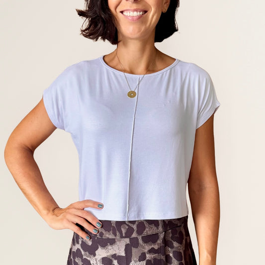 Blusa Delícia Cropped em Viscolycra Branca