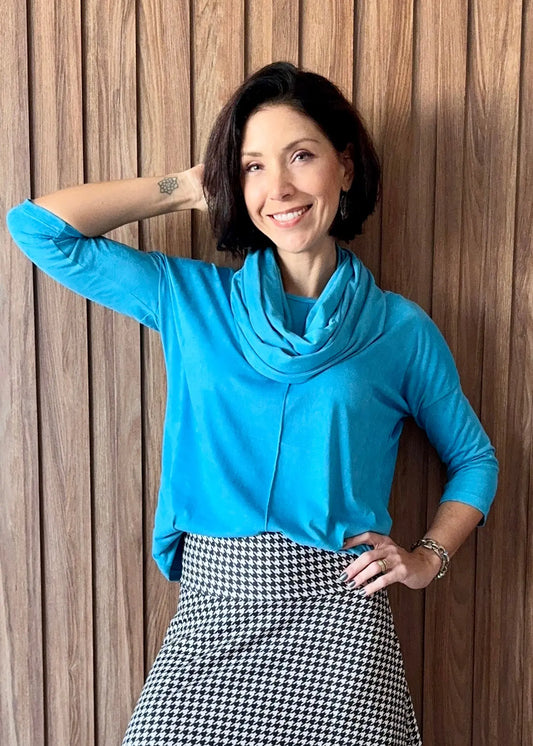 Gola em Suede Azul Riviera - Maira da Mai Style