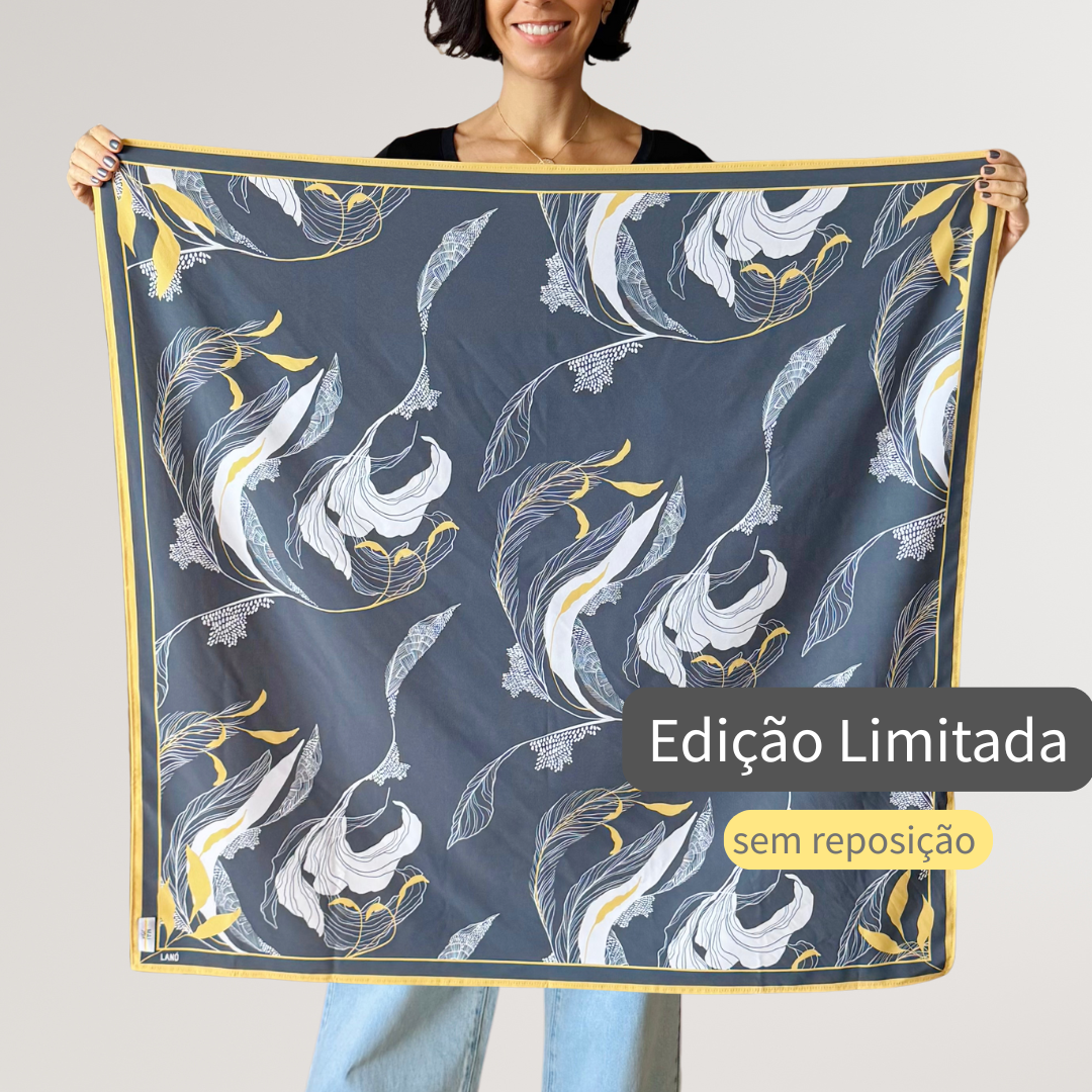 Lenço Estampa Botânica - Collab Mai Style & Lanó