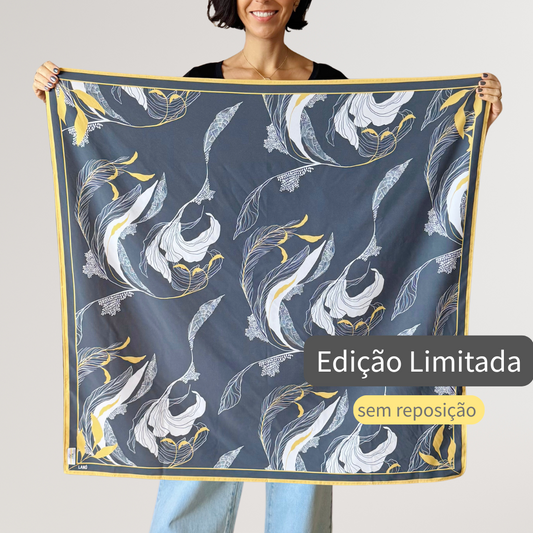 Lenço Estampa Botânica - Collab Mai Style & Lanó