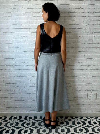 Regata Tricot Metalizado - Preta