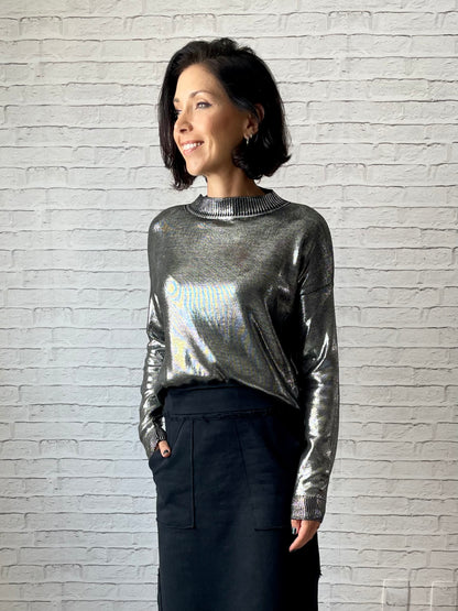 Blusa Tricot Metalizado - Prateada