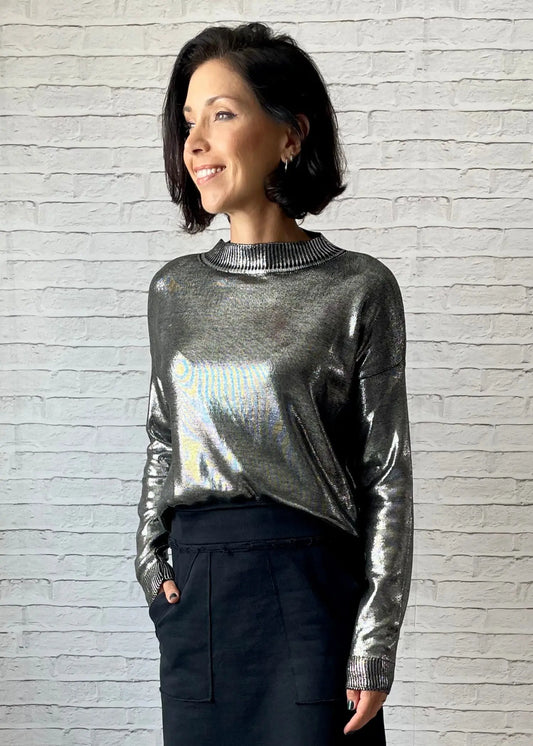 Blusa Tricot Metalizado - Prateada - Maira da Mai Style