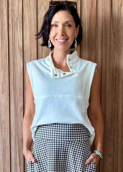 Colete Moletom com botões - Off White