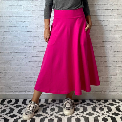 Saia Rodada Moletom com bolsos (Pink)