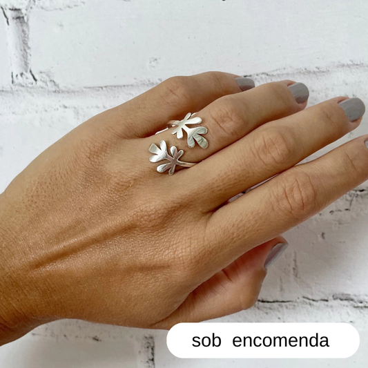 Anel Folhas da Arruda em PRATA 925