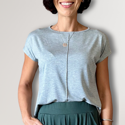 Blusa Básica Delícia em Viscolycra (Cinza Mescla)