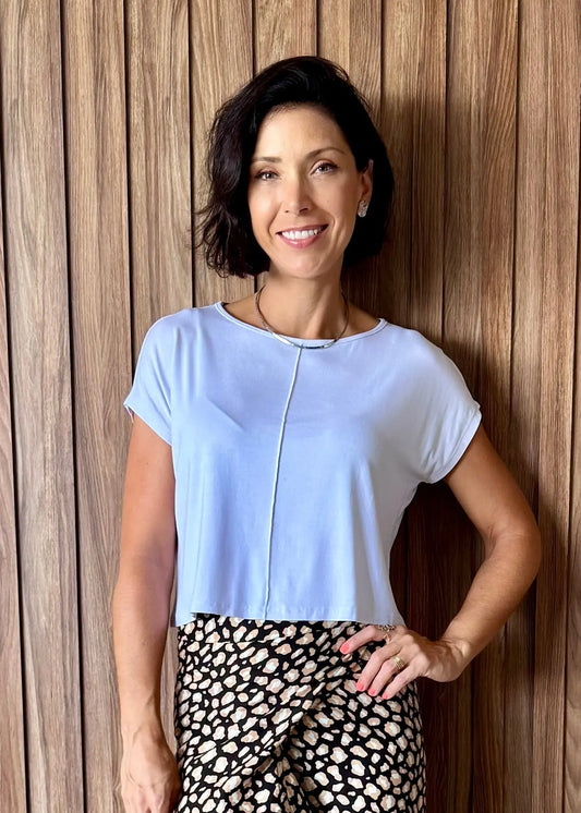 Blusa Delícia Cropped em Viscolycra Branca - Maira da Mai Style