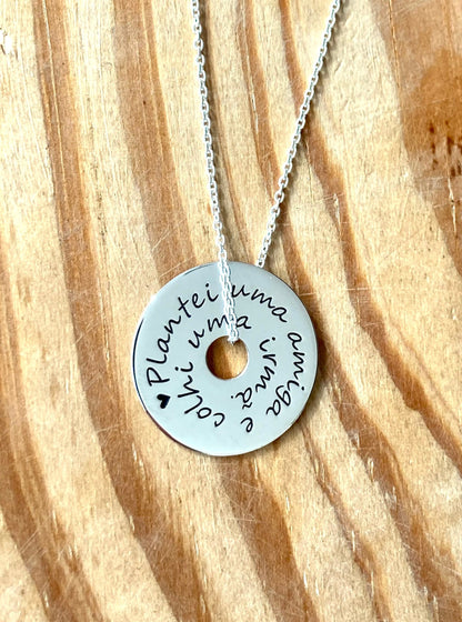 Corrente com Pingente Personalizado em PRATA