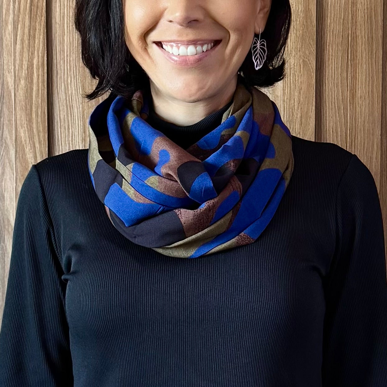 Gola em Viscose Estampada - Camuflagem Urbano Azul