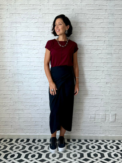 Blusa Básica Delícia em Viscolycra Vinho