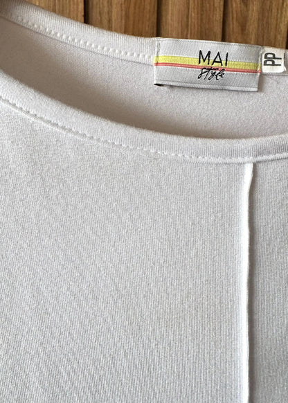 Blusa Delícia Cropped em Viscolycra Branca - Maira da Mai Style