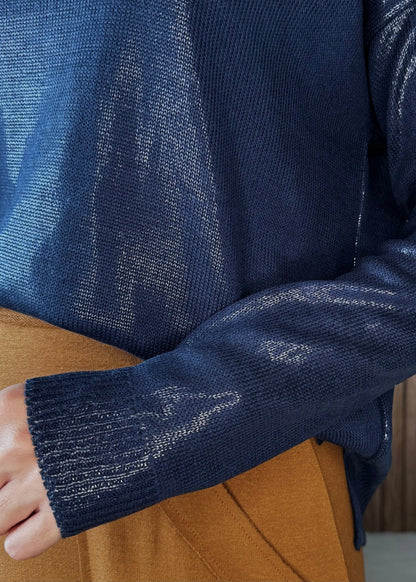 Blusa Tricô Metalizado - Azul 